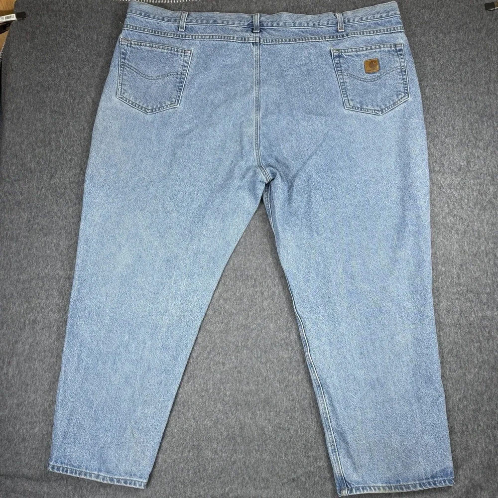 Carhartt Men's 54x30 Straight Traditional Fit Blue Denim Workwear Jeans B18 STW